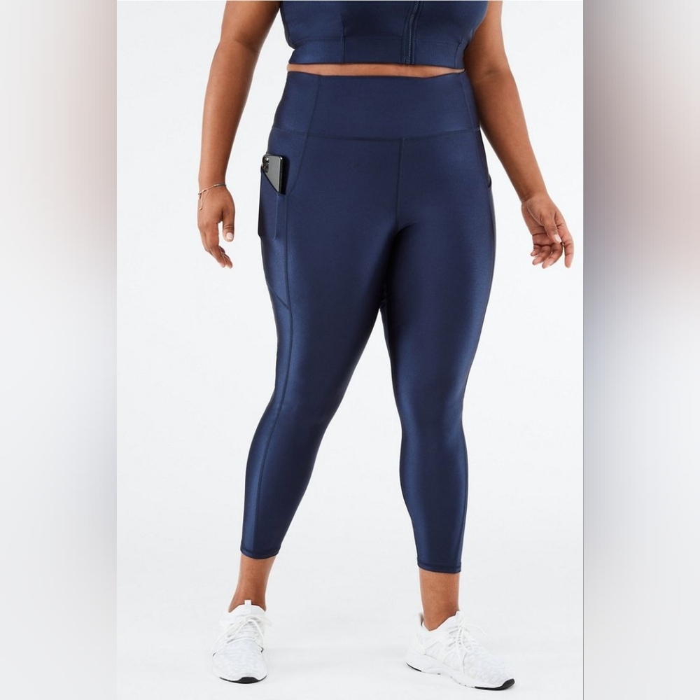 Fabletics Oasis PureLuxe High-Waisted Shine 7/8 Legging "Deep Navy Shine"